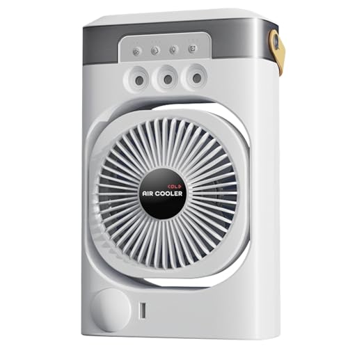 Circulador De Aire De Mesa - Air Acondicionador Personal Con Velocidades Ajustables | Ventilador De Enfriamiento De Escritorio, Luz Nocturna LED De 7 Colores, Humidificador Para La Oficina Del Do