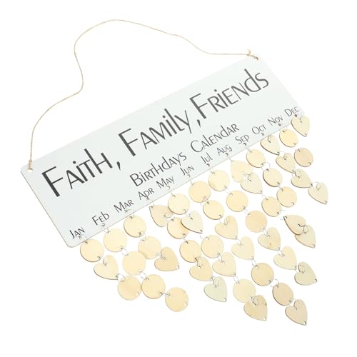 TEMPNAP 家族向け木製壁掛けカレンダー 誕生日と記念日ダウン可能 式アジェンダプランナー ホームオーナメント インテリア装飾