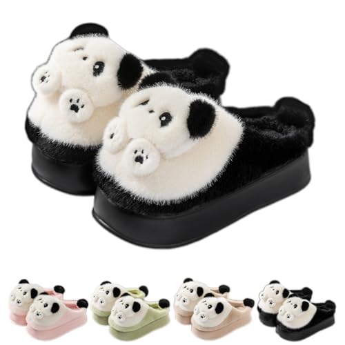 Panda Plush Slippers Home Non-slip Flat Lovers Autumn and Winter Warm Cotton Slippers
