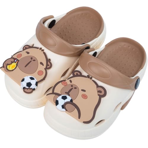 Image of Cute Capybara Slippers for Kids,Kids Girls Boys Clogs Garden Shoes,Funny Toddler Animal Slides Sandals,Water Shower Beach Pool Slippers Indoor Outdoor