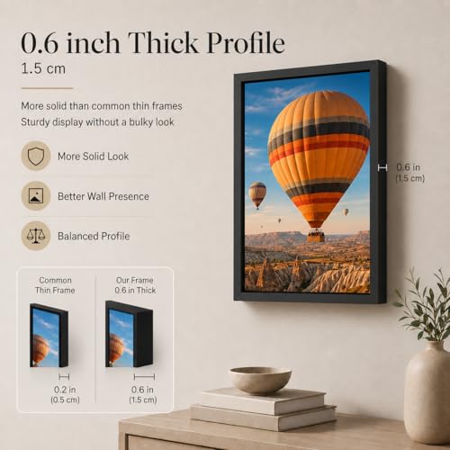 Image of JCJMY 13x17 Picture Frame Black for Wall Hanging, Wall Mounting Horizontally or Vertically, 13 x 17 Wall Gallery Poster Photo Frame with Shatter Resistant Plexiglass, Black