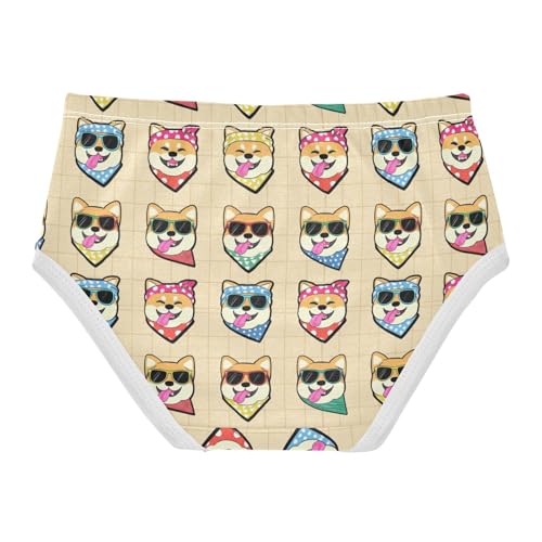 Joisal Durable Toddler Girls Underwear 2t Cotton Panties Little Girl Cute Cartoon Shiba Inu Dog Briefs Kids Undies2