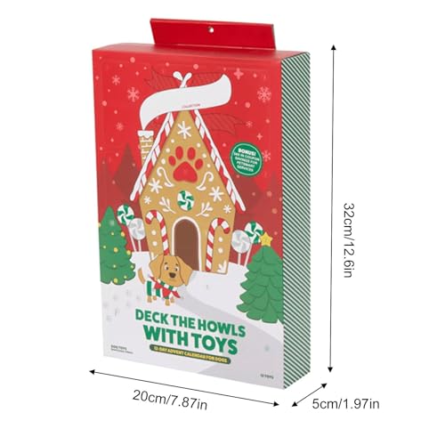 Hund 2024-2024 Quietschspielzeug Interaktives Spielzeug Adventskalender | 24 Tage Hund Haustier Weihnachten Countdown Kalender mit Kauseilen Spielzeug | Countdown-Kalender für Gott