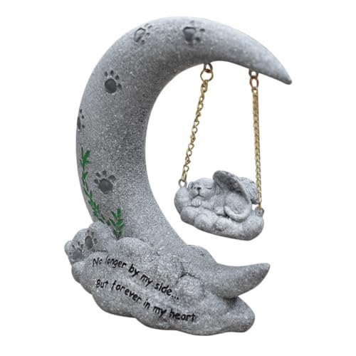 HIAKDOFT Pietra Commemorativa in Resina per Gatti da Giardino Lapide per Tombe di Animali Domestici Piccola e Resistente Statuetta Decorativa Esterna a Forma di Gatto per Commemorazione