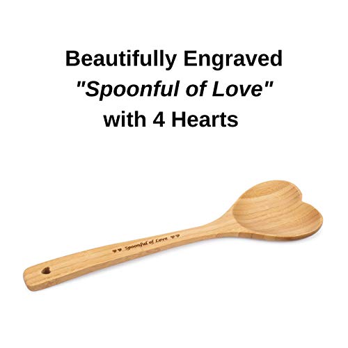 Heart-Shaped-Bamboo-Spoon-Engraved-SPOONFUL-OF-LOVE-Wooden-Serving-Mixing-Spoon-Vintage-Country-Kitchen-Wood-Utensil-Unique-Gift-Idea-by-PRIZE-HOME Heart Shaped Bamboo Spoon Engraved SPOONFUL OF LOVE Wooden Serving Mixing Spoon Vintage Country Kitchen Wood Utensil Unique Gift Idea by PRIZE HOME