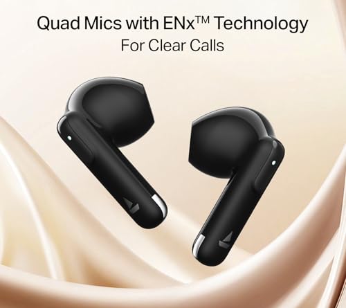 Image of Boat Airdopes Ace Gen 2 TWS Earbuds with 45H Battery, 4Mics ENx Tech, ASAP Charge, 13mm Drivers, 50 ms Low Latency, IPX5, Bluetooth Earbuds, TWS Ear Buds Wireless Earphones with mic (Shadow Black)