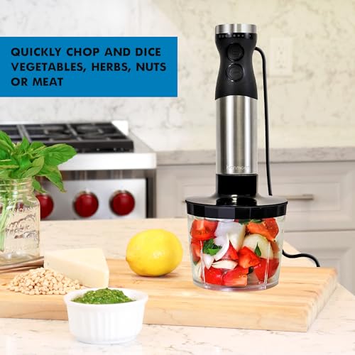 Kenmore Immersion Blender - Handheld Stick Mixer, Electric Hand Blender with Stainless Steel Shaft, Whisk, Variable Speed for Smoothies, Milkshakes, Baby Food, Puree, Batidora de Inmersión