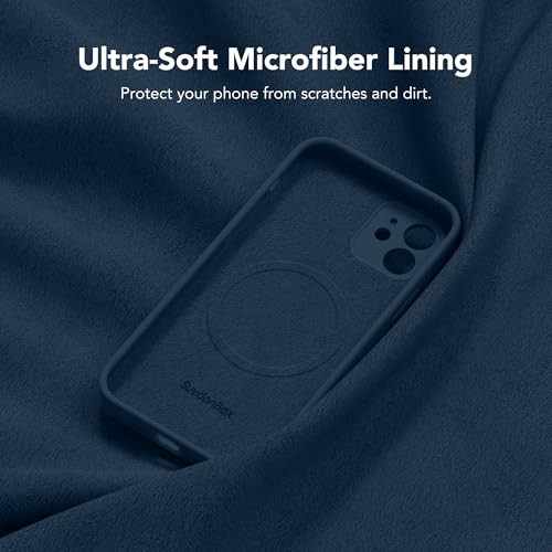 Image of Magnetic for iPhone 12 Case, Compatible with MagSafe, [Full Camera Protection][Screen Protector] Silicone Shockproof Protective Phone Case for iPhone 12 6.1 inch, Cobalt Blue