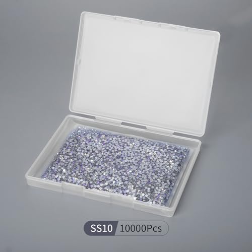 Image of 10000PCS Moonlight Rhinestones Bulk, Flat Back Crystal Glass Stone Round Gems,SS10, 2.7-2.9mm