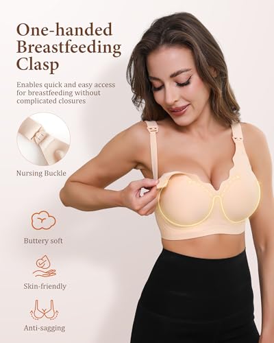 Nursing Bras for Breastfeeding, Ultra Comfort Maternity Bra with Jelly Strip Support, Buttery Soft Seamless Bralette2