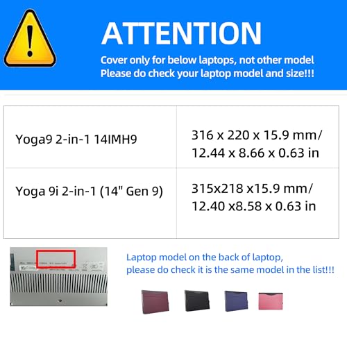 Funda para Laptop Lenovo Yoga 9 14IMH9 2 en 1 Cuero PU Rosa miniatura 4