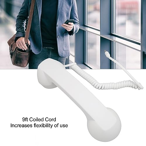 Retro Telefonlur för Mobiltelefon - Strålningssäker (Vit)