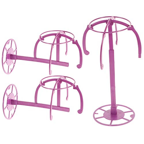 IWOWHERO Wig Hat Stand Display Rack 3pcs Wig Holder for Display Collapsible Wig Rack for Daily Use