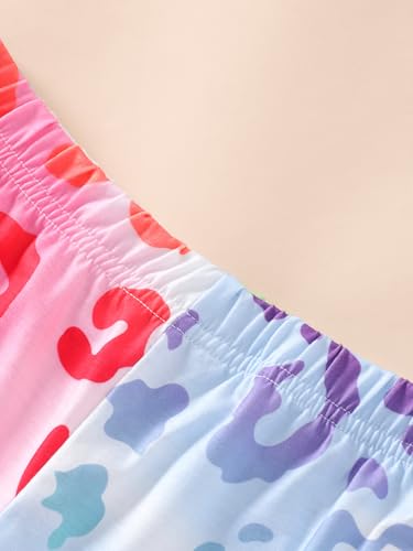 Image of NEW 8-12 Years Girls Summer Outfits 2 Piece Set Trendy Print Top & Stretchy Shorts Casual Playwear