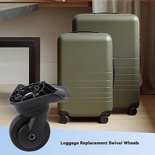 Mxfans Luggage Suitcase Casters Mute Bearings Repairing 2.95 Inches W076 Set Black2