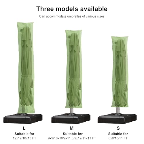 Image of PURPLE LEAF Outdoor Cantilever Umbrella Cover Easy Setup M Size Apple Green