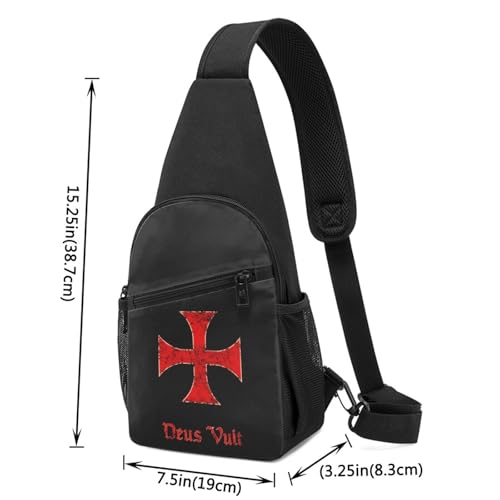 Deus Vult Crusader Templar Cross，Fashion One-Shoulder Bag，Anti-Theft Crossbody Shoulder Chest Bag4