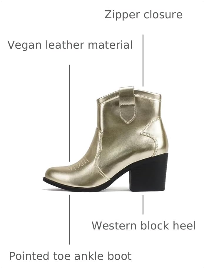 Image of Soda inchTELLER inch ~ Women's Western Cowboy Boots with Stitched Detailing, Pointed Toe, and Low Block Heel
