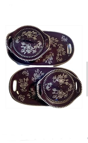 Floral Lace Set of 2 Lidded Soup and Sandwich Set EGGPLANT Temptation