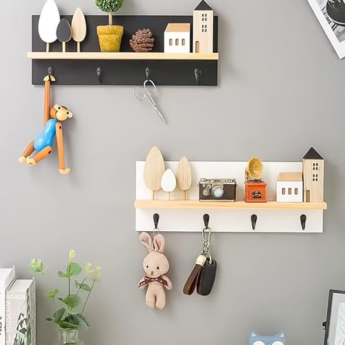 FuzlPnag 5 Stück Kleiderhaken Garderobenhaken Schwarz, Garderoben Haken Kleiderhaken, Wandhaken für Garderobe, Mantelhaken, Huthaken, Wand Haken