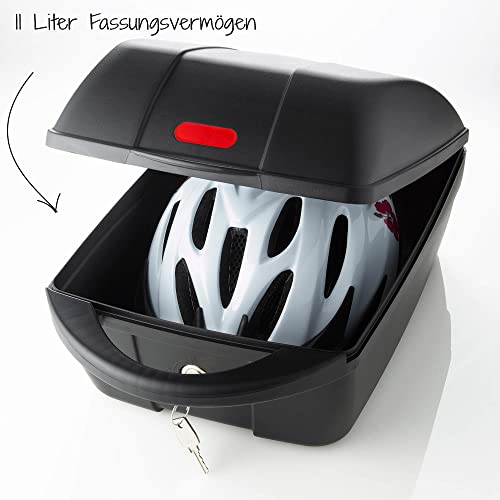 FISCHER Gepäckträger-Box, passend für alle gängigen Gepäckträger, geeignet für E-Bikes, abschließbar, schwarz