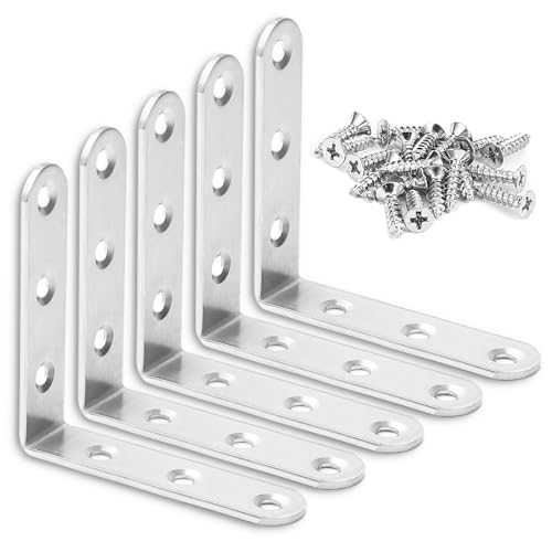 ＡｉｂｂｏｙｉL字金具 10個 アングルブラケット 80*80*19mm ステンレス製 l字金具 補強金具 コーナーブレース 接合金具 62個ネジ付け