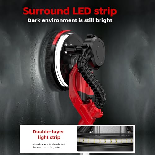 Red 9-Speed Drywall Sander with LED