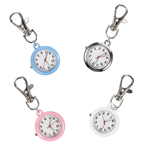 Veemoon 4個 ナースウォッチ 用腕時計フォブ 看護師フォブ時計 キーリ