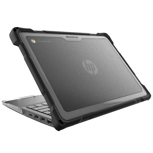 Gumdrop SlimTech Custom Case Fits HP Fortis 11-inch G10 | 11-inch G1i Clamshell-Lightweight Protection Rubberized Thread on Sides Seamless Asset Tagging Embelishment Friendy for School or Work-Black