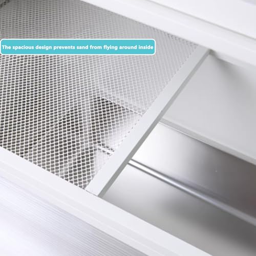 Meuble litiere chat en métal blanc avec double compartiment - 6