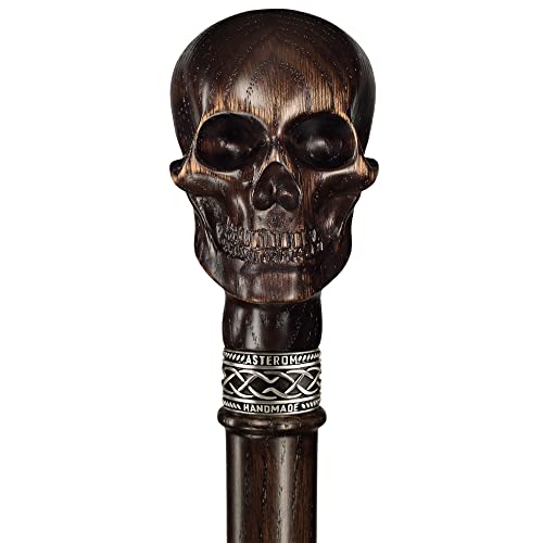 Unique Carved Walking Cane For Men And Women - Skull - Cool Gothic Walking Stick - Stylish Wood Cane #TOP4