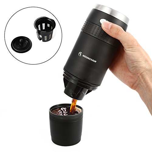 Mini Travel Coffee Maker, Portable Coffee Maker Compatible K-Cup Capsule and Ground Coffee