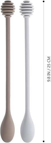 Miniatura 3 de UPKOCH Juego de cucharas mezcladoras de miel de silicona, 2 varillas de mango largo para tarros, melaza, jarabe y alimentos elásticos, 9.84