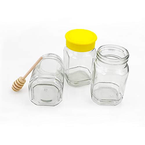 Folinstall 20 Pcs 12 oz Glass Honey Jar with Lids, Honey Containers for Storing and Dispensing Honey on Your Favorite Foods or Drinks, Extra Chalkboard Label, Tag Strings and 20 Honey Dipper Included - Thumbnail 4