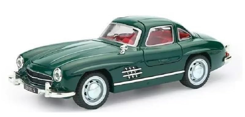 Image of BlackZone Compatible for Mar-cedes- 300SL Vintage Model, 1 /32 Small Toy Car with Sound and Light Function, Children's Toy Model Car with Pullback Function, Collector's Quality (1:32 Small Green)