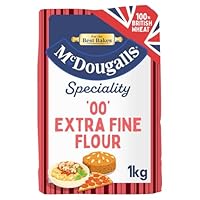 McDougalls 00 Grade Premium Plain Flour Finely Milled For Smoother Results, 1 kg Bag (Pack of 1)