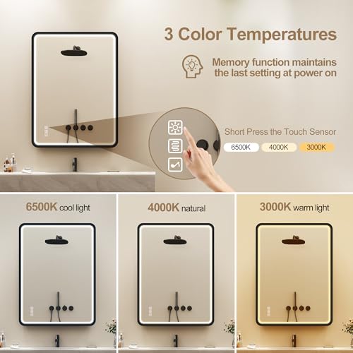 LED-Bathroom-Mirror-with-Lights-24x32-Wall-Mounted-with-Bluetooth-Speaker-Anti-Fog-3-Colors-Dimmable-Light-Waterproof-Black-Framed