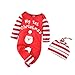 Produktbild MINASAN Neugeborenes Xmas Baby Junge Mädchen Strampler+Hose Sets My First Christmas Bedruckt Lange Ärmel Kleine Mädchen Erste Weihnachten Hirsch Weihnachtsmann Outfits Set (rot, 12-18 Monate)