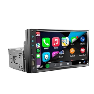 MULTIMÍDIA MP5, 1 DIN TELA DE 7" FULL TOUCH, FM, USB, SD CARD, AUXILIAR, BLUETOOTH, ESPELHA ANDROID E IOS, CARPLAY E ANDROID AUTO VIA FIO