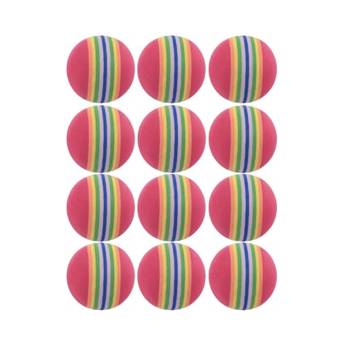 JianLing 12PCS EVA Foam Golf Practice Balls Training Aid 42mm Diameter Red Lightweight Sponge Ball...