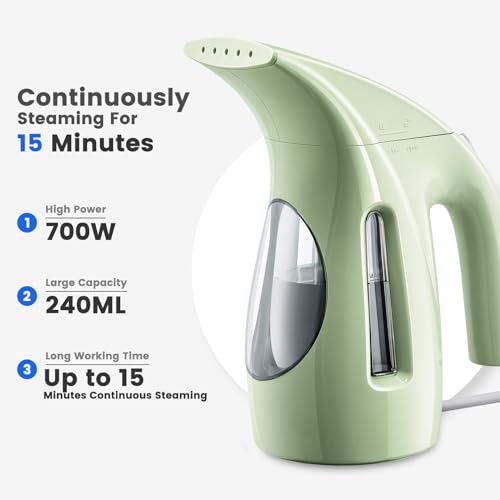 image for HiLIFE Steamer for Clothes, Portable Handheld Design, 240ml Big Capaci
