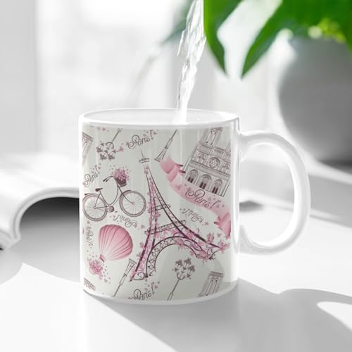 Taza de cerámica con diseño Torre Eiffel 11 oz miniatura 3