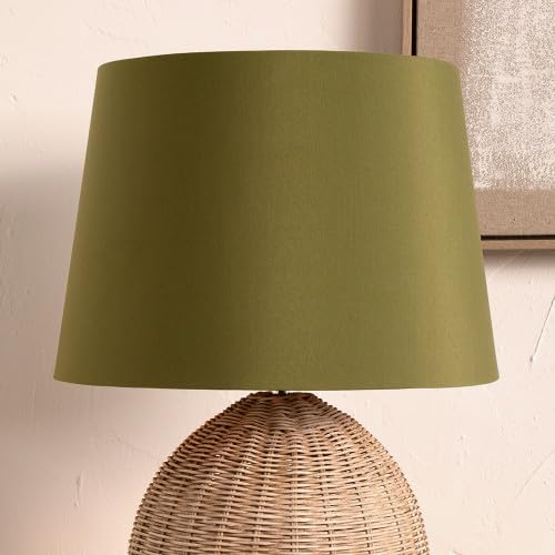 20cm Sage Green Tapered Lampshade for Table, Floor, and Standard Lamps | Poly Cotton | 8 Inch Small to Large Sizes