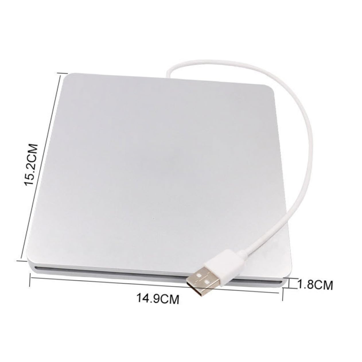 OSALADI Unique Intelligent Design External Slot in Load Cd DVD Optical Drive Burner Silver