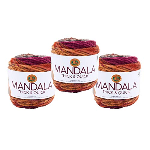 Image of Lion Brand Yarn, Mandala T&Q Yarn, Pocket Watch, Multicolor, 3 Pack | Variegated Super Bulky Acrylic Knit & Crochet Fiber, Baby Projects, Chunky Blankets, Colorful Hats, Scarves