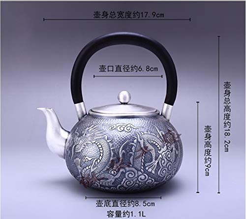 No-Branded Teiera d'Argento hkrstssxj POU POUT Silver POAKETTTTLE Pot Collections Gomentali Aereo Drinkware Sterling… - immagine 5