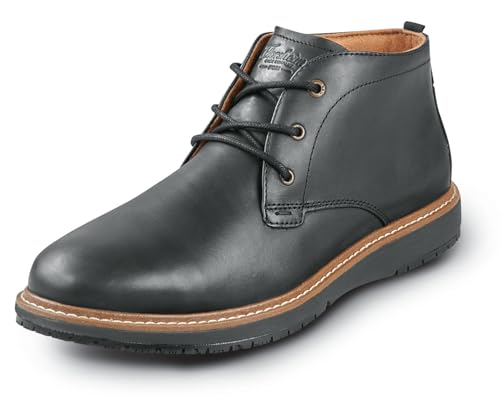 Florsheim Mens Black Vibe Work MaxTRAX Steel Toe SRO Chukka (14.0 D)