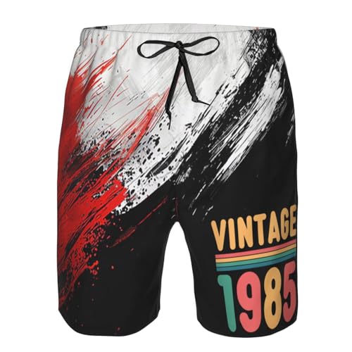 Vintage 1985 40 Year Old Gifts 40th Birthday Gifts Mens Swim Trunks Board Shorts Quick Dry Mens Summer Beach Short2