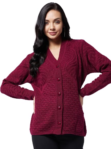 Image of Modeve Self Print Long Sleeves Winter Sweaters for Women||Winterwear||