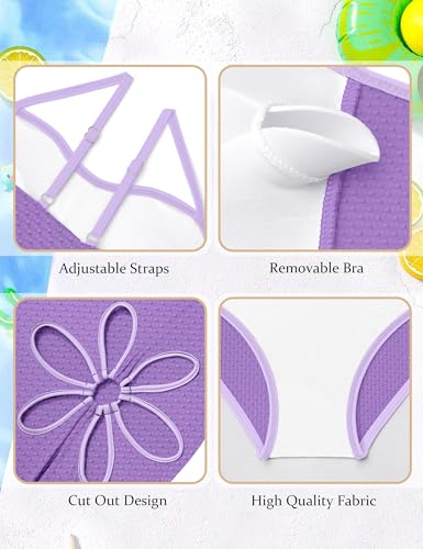 Image of Shallmu Girls Swimsuit Color Block Adjustable Straps One Piece Summer Bathing Suit for Girls 9-16 Years